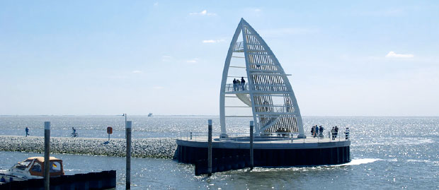 Juist Nordsee Wahrzeichen Souvenir Poly Modell Seebrücke Boje Segel 